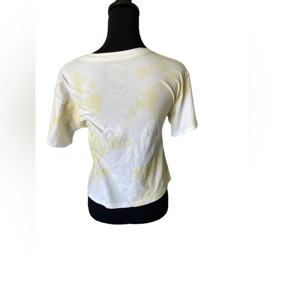 The Beatles Abbey Road Yellow & White Tie Dye Cropped Tee, Size Small - Picture 4 of 5